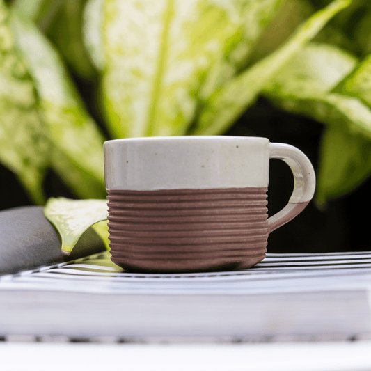 Ribbed cups Stoneware Ceramic