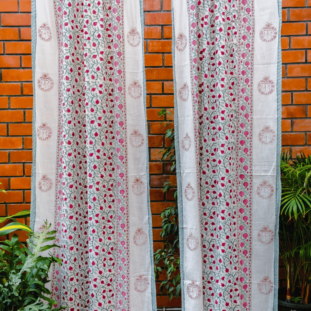 Valley of Flowers Hand Block Print Curtain