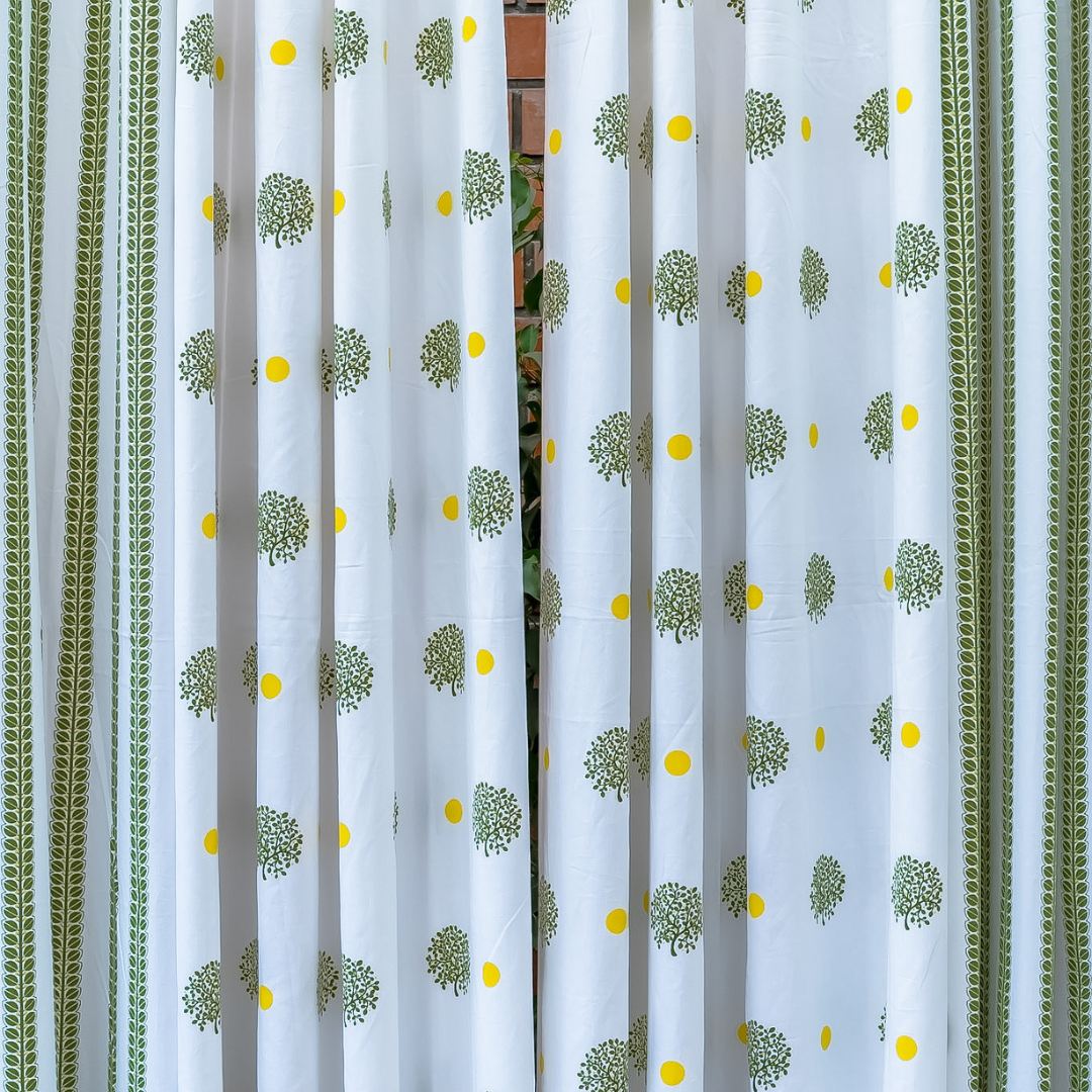 Set of 4 Curtains - Tree of Life and Earthy Essentials